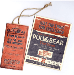 Pull & bear clothing tag